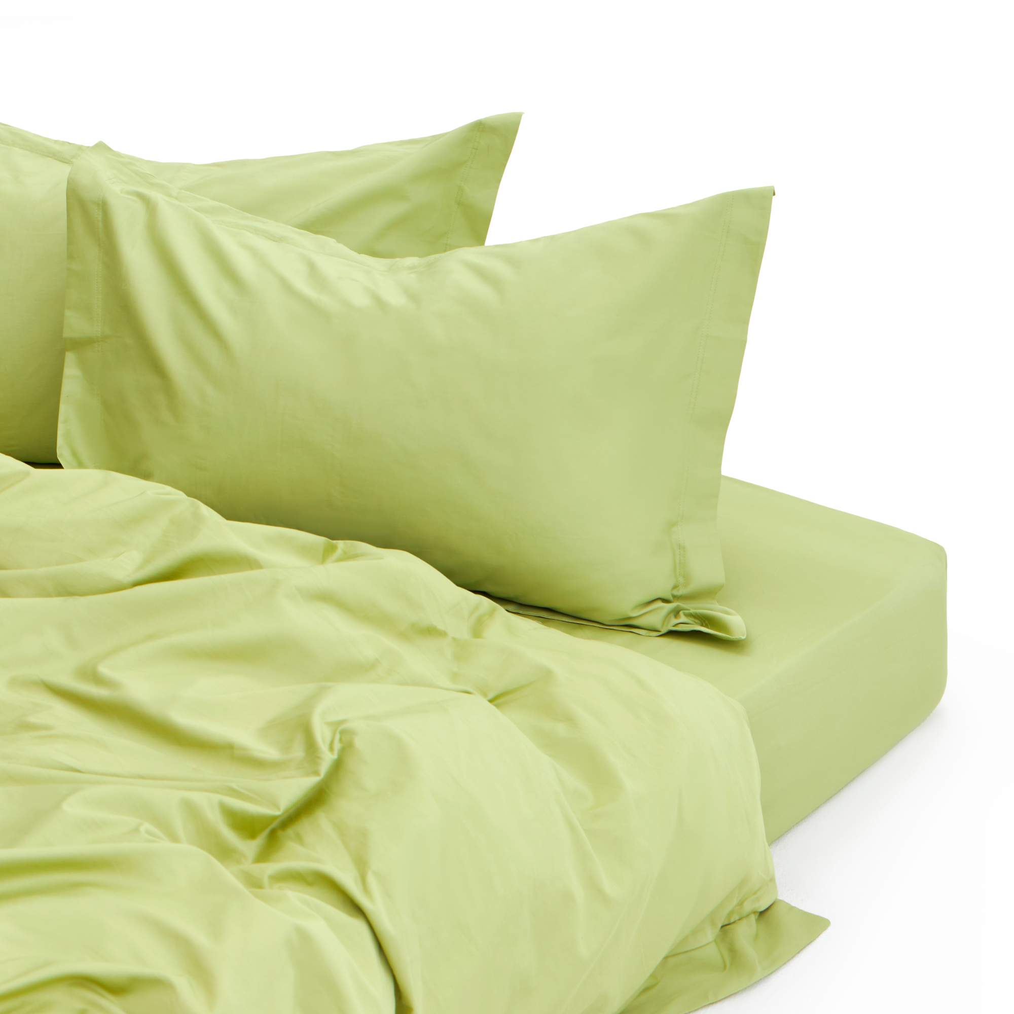 

Простыня из премиум сатина Frosted Lime 240x260 без резинки, Простыня