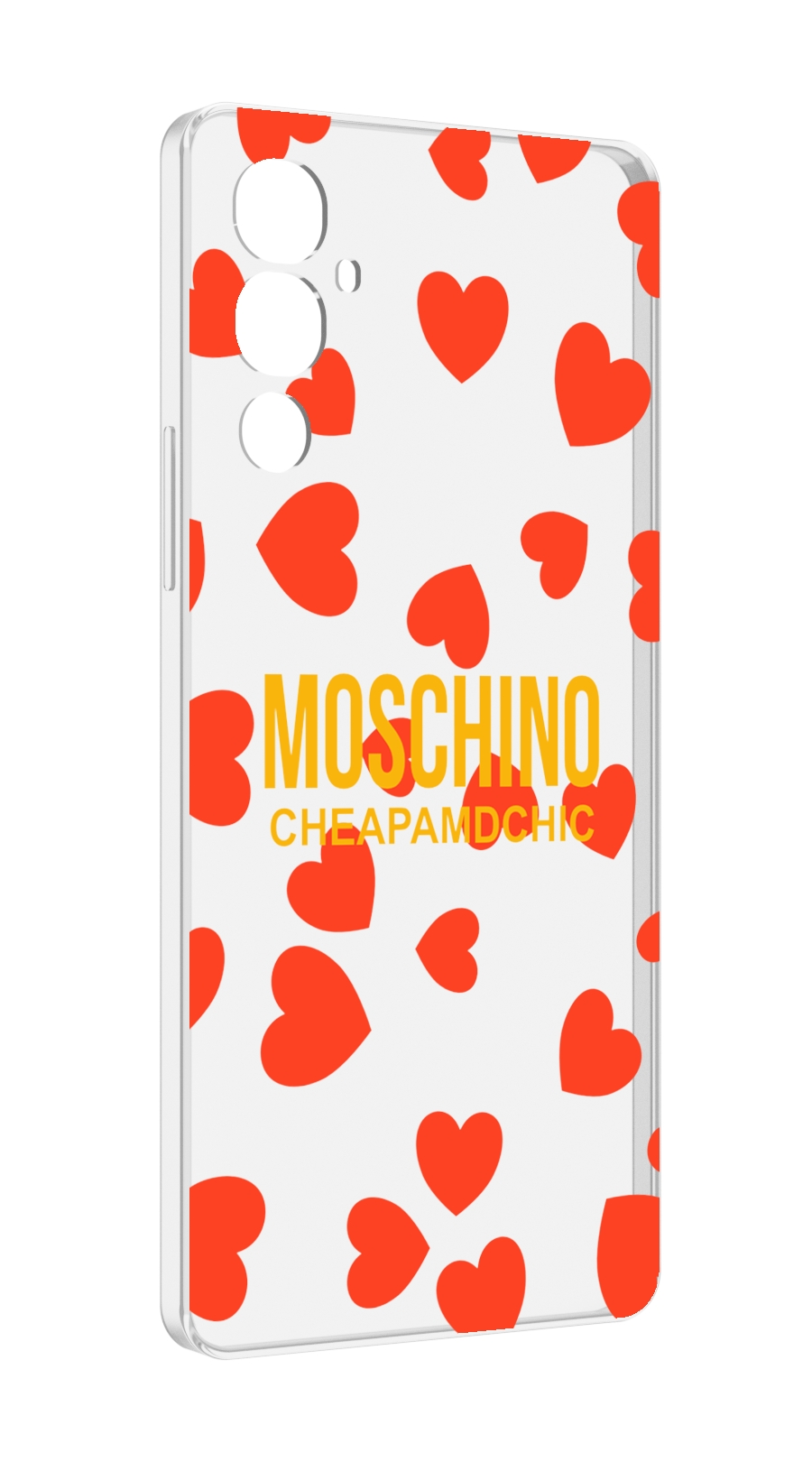 

Чехол MyPads сердца-москино для Tecno Pova 4, Прозрачный, Tocco