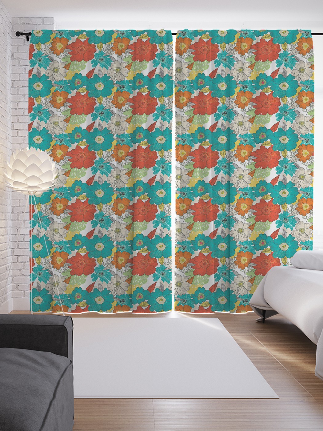 

Шторы JoyArty с фотопечатью "Разноцветная поляна" из сатена, 290х265 см, Разноцветная поляна