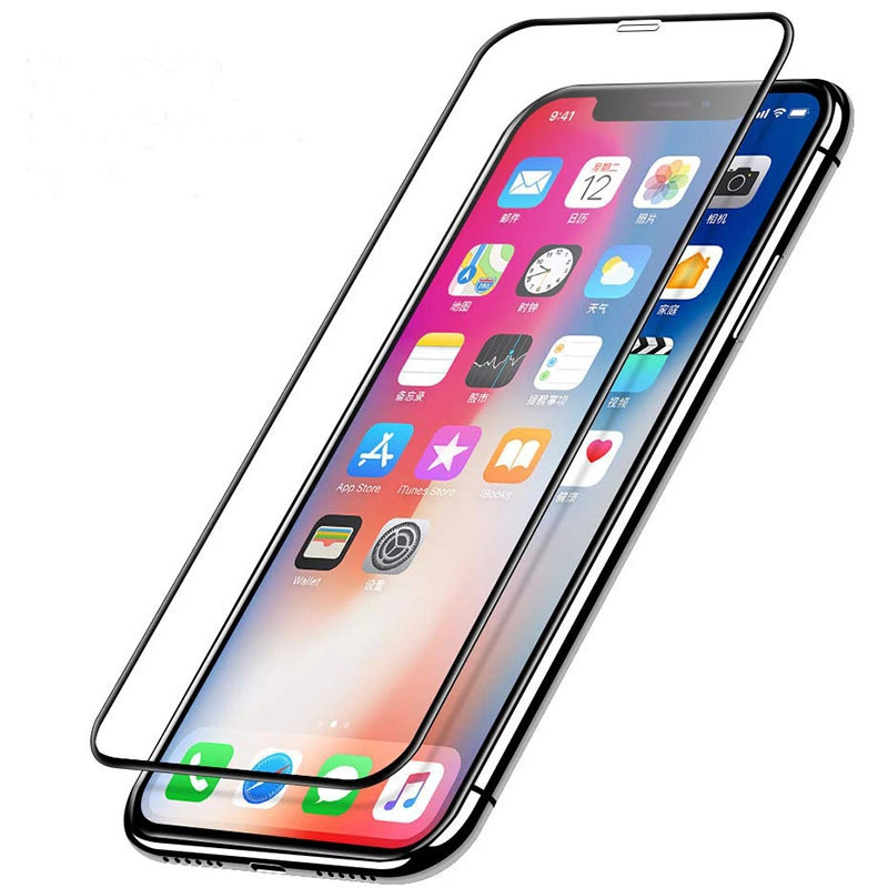 фото Защитное 3d стекло для iphone xs противоударное / закругленные края (черный) roscase