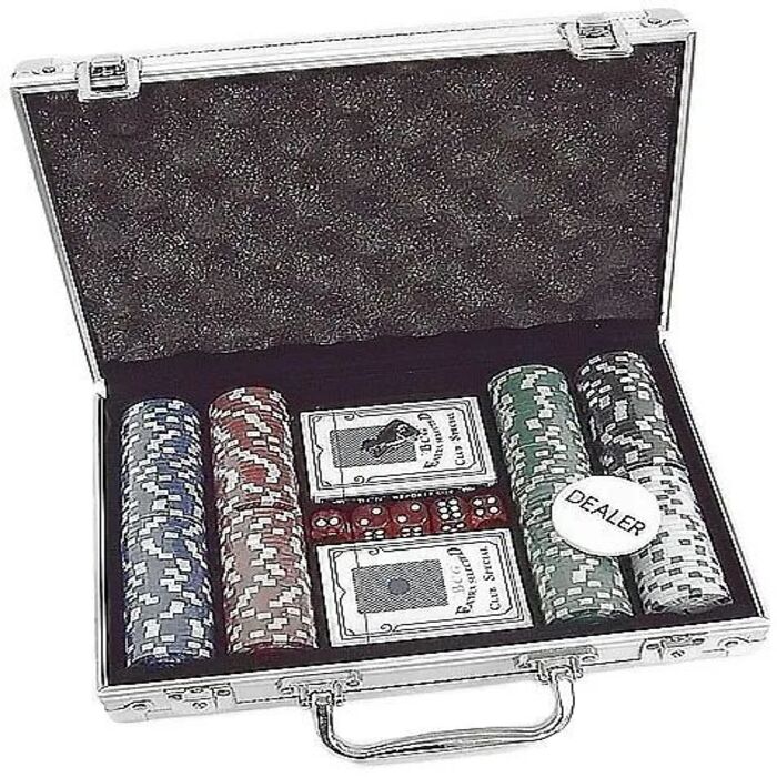 фото Подарки набор для покера из 200 фишек с номиналом в кейсе (30 x 22 х 7 см)