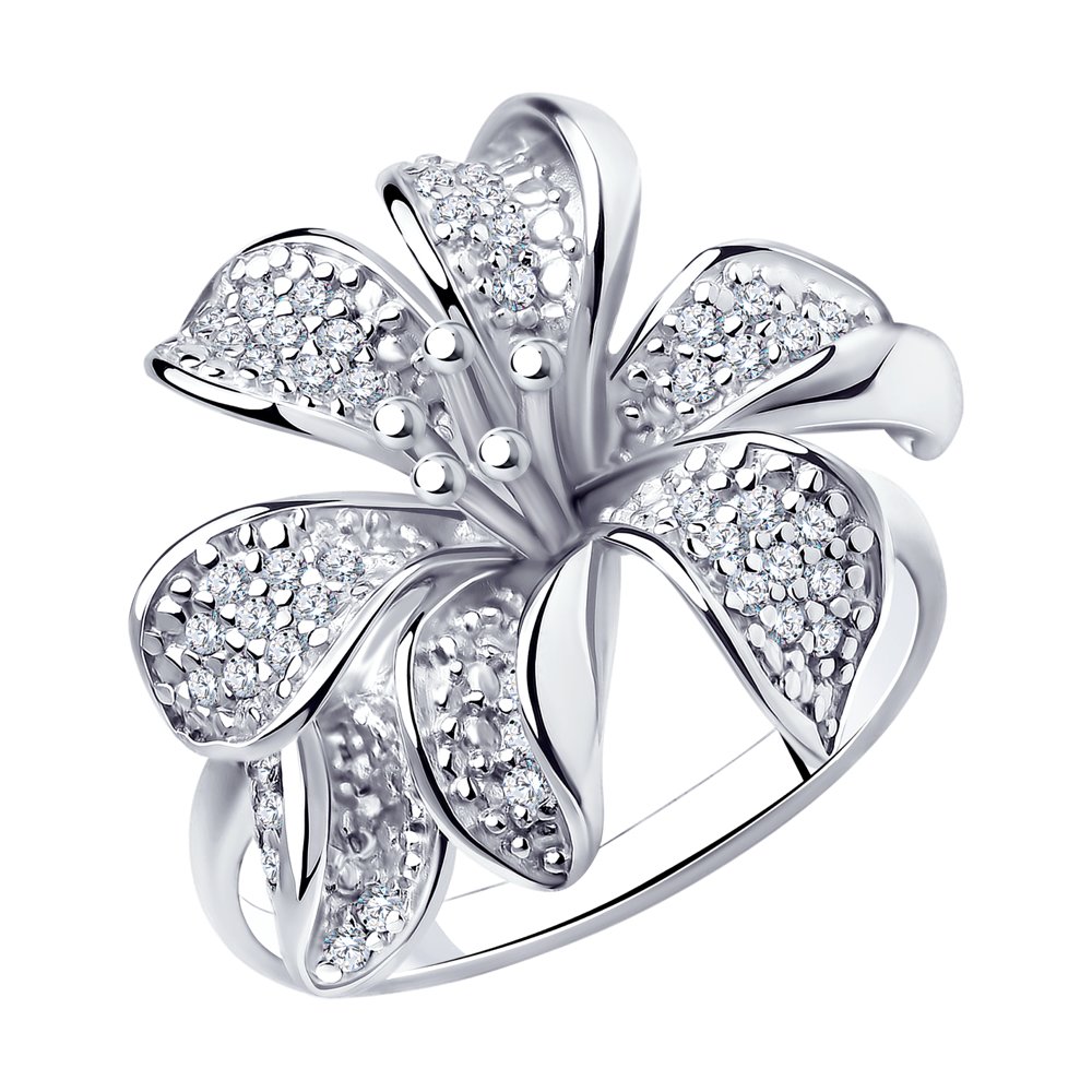 

Кольцо из серебра р. 16,5 SOKOLOV 94010675, фианит, 94010675