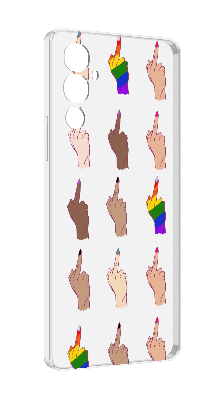 

Чехол MyPads разноцветные-руки для Tecno Pova 4, Прозрачный, Tocco