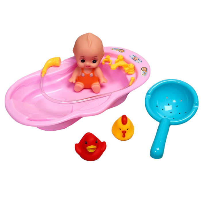 фото Набор резиновых игрушек для игры в ванной «пупс. купание» крошка я
