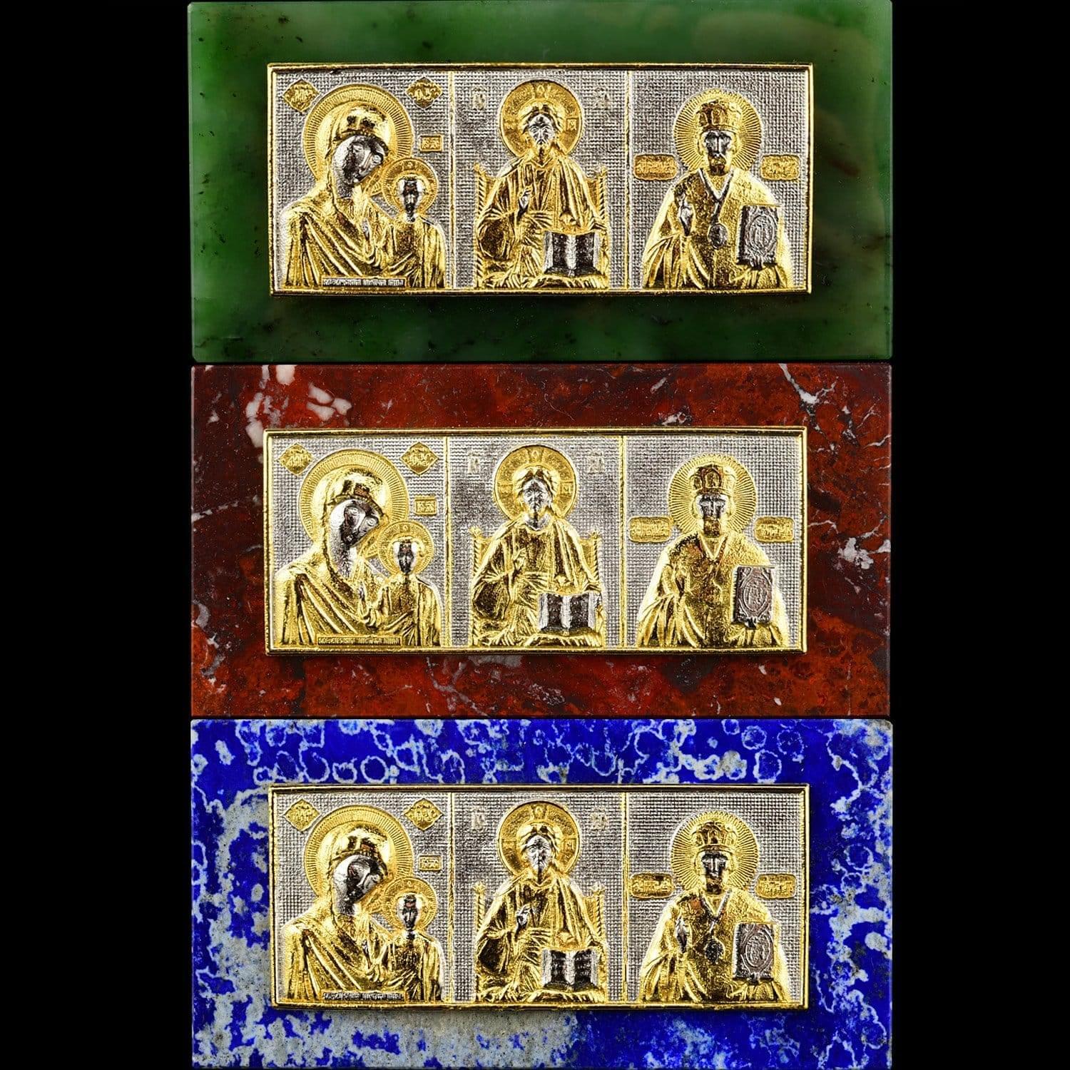 

Икона-триптих автомобильная (лазурит) 4 х 8,3 см