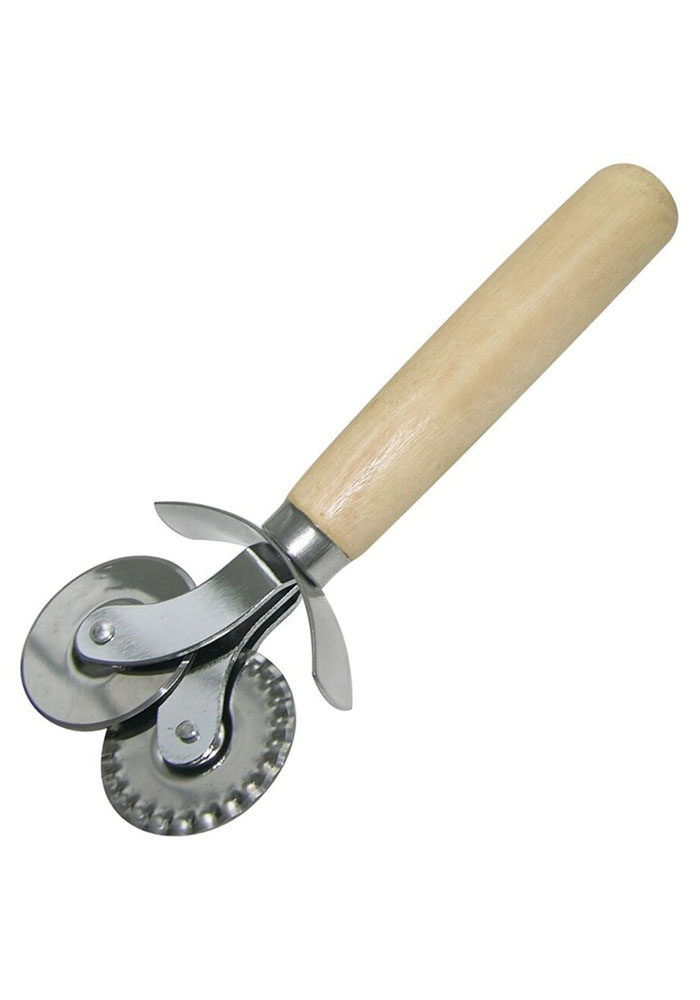 Круглый нож для пиццы из нержавеющей стали с деревянной ручкой, -40 мм