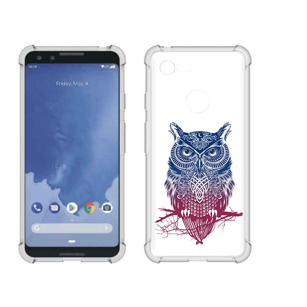 

Чехол MyPads Tocco для Google Pixel 3 хиппи сова, Прозрачный, Tocco