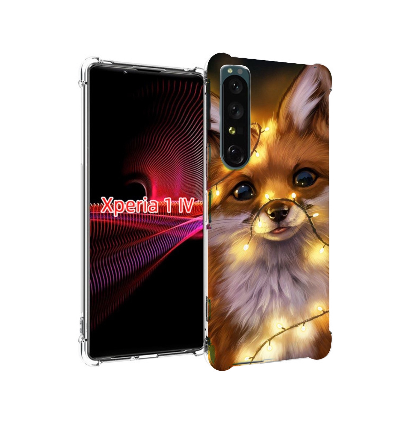 Чехол накладка MyPads Лисенок-в-гирлянде для Sony Xperia 1 IV