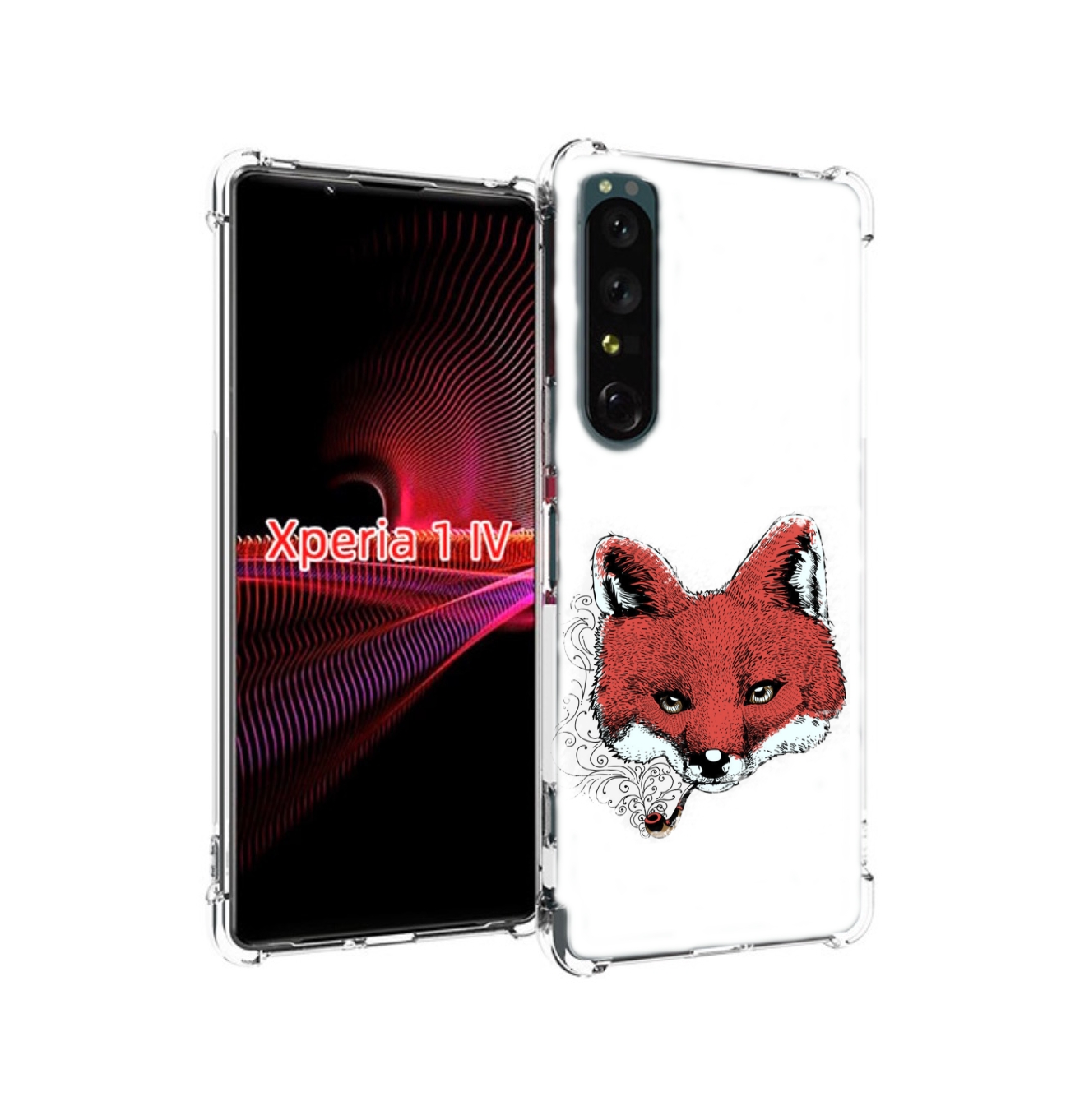 

Чехол накладка MyPads Лис с трубкой для Sony Xperia 1 IV, Прозрачный, Tocco
