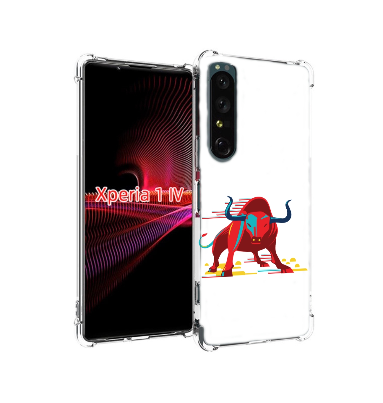

Чехол накладка MyPads Красный-бык для Sony Xperia 1 IV, Прозрачный, Tocco