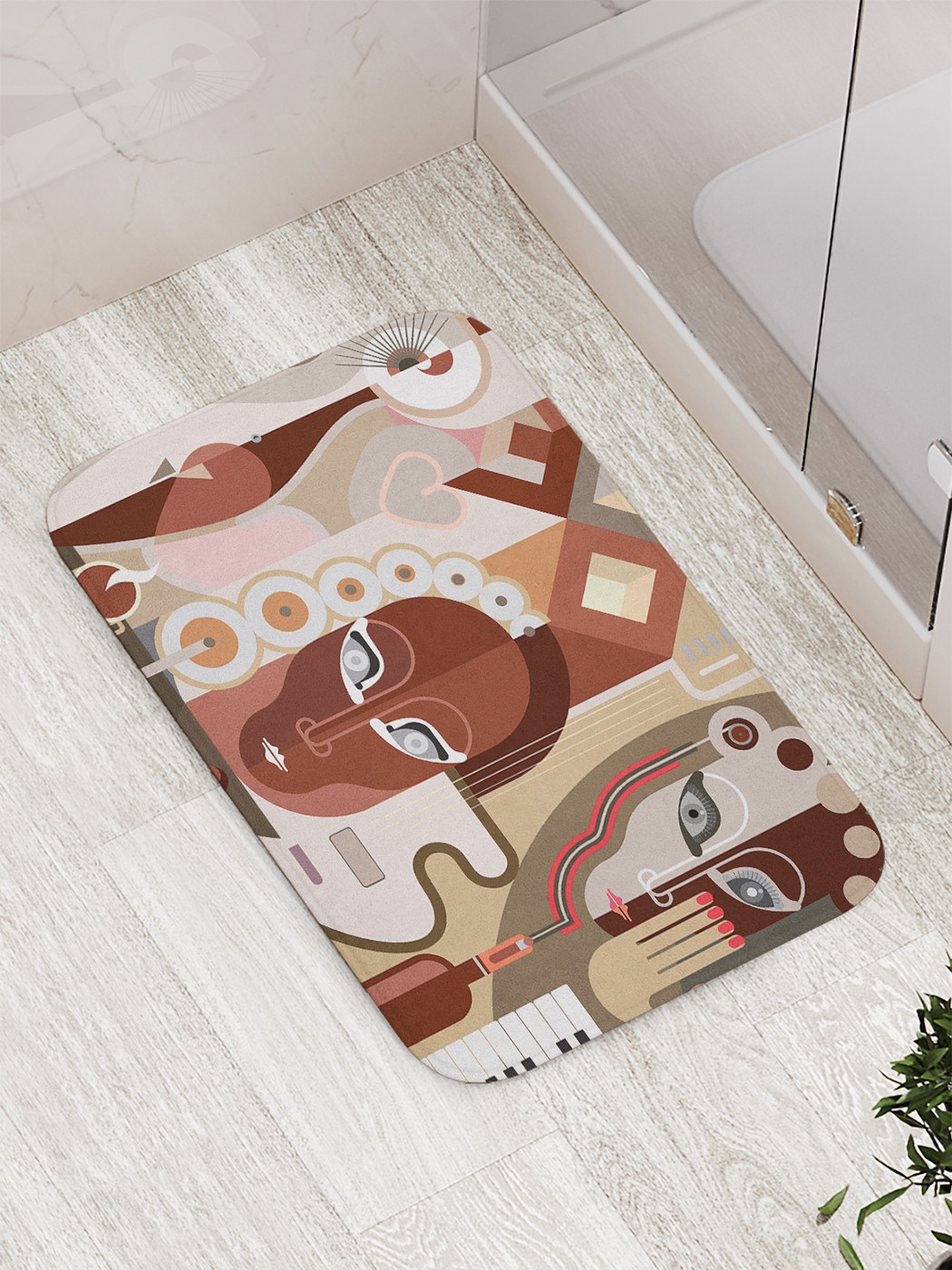 

Коврик противоскользящий для ванной, сауны, бассейна, 77х52 см bath_81546 JoyArty