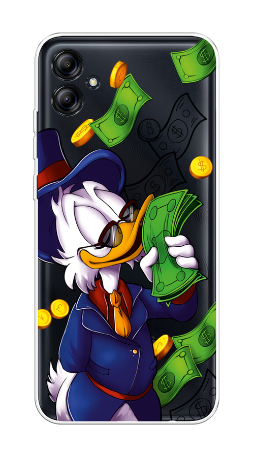 

Чехол на Samsung Galaxy A04e "Scrooge McDuck with Money", Синий;зеленый;белый, 2107650-6