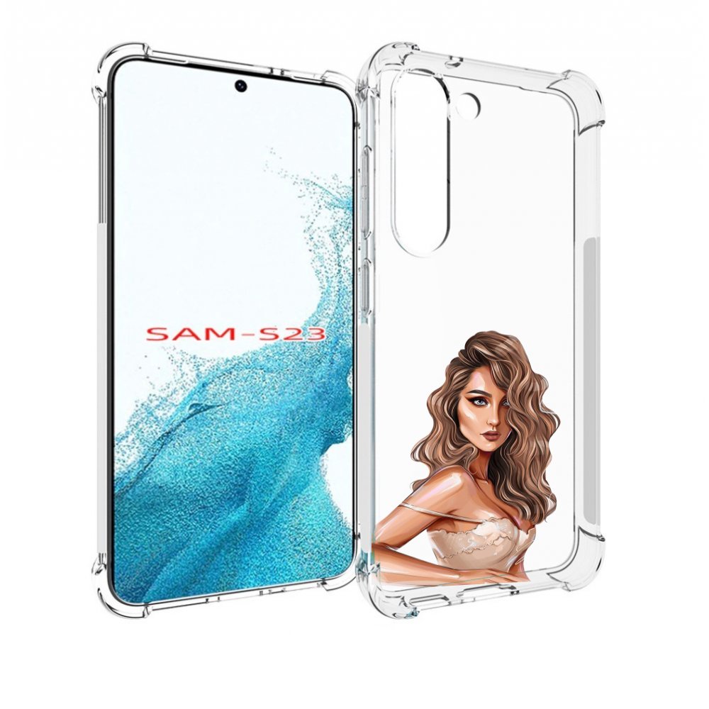 

Чехол MyPads Кудрявая-девушка женский для Samsung Galaxy S23, Прозрачный, Tocco