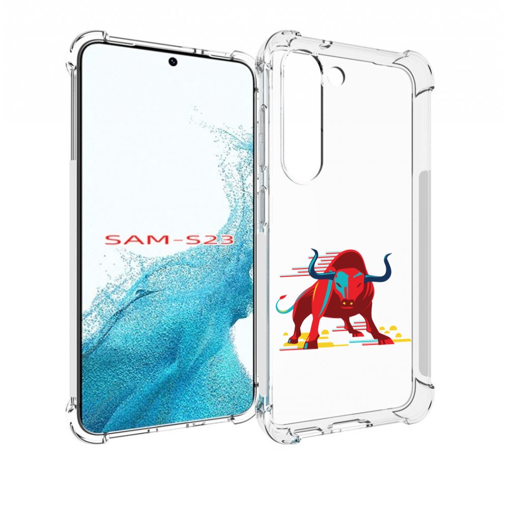 

Чехол MyPads Красный-бык для Samsung Galaxy S23, Прозрачный, Tocco