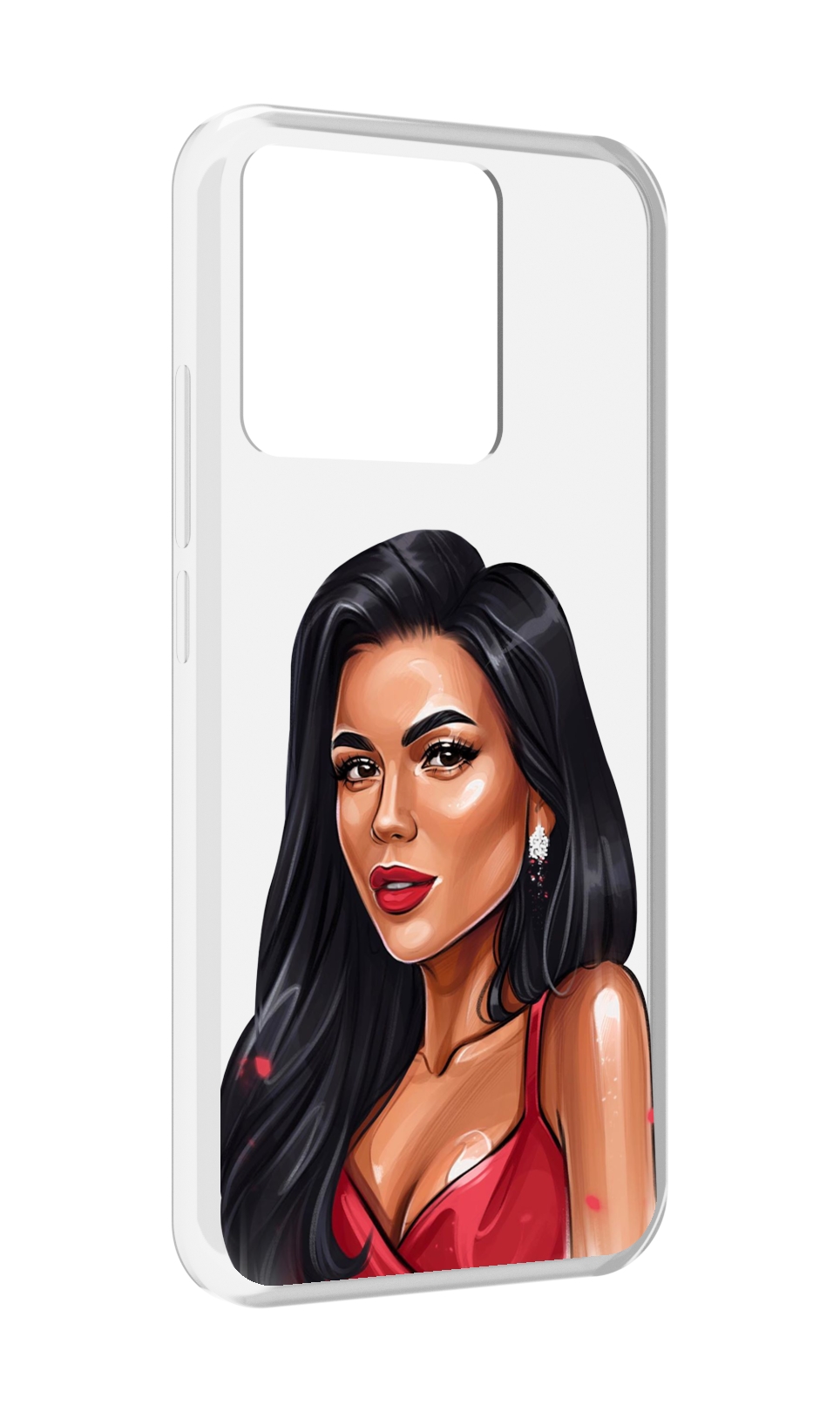 

Чехол MyPads Tocco для Xiaomi Redmi 10A Брюнетка-в-красном-платье, Прозрачный, Tocco