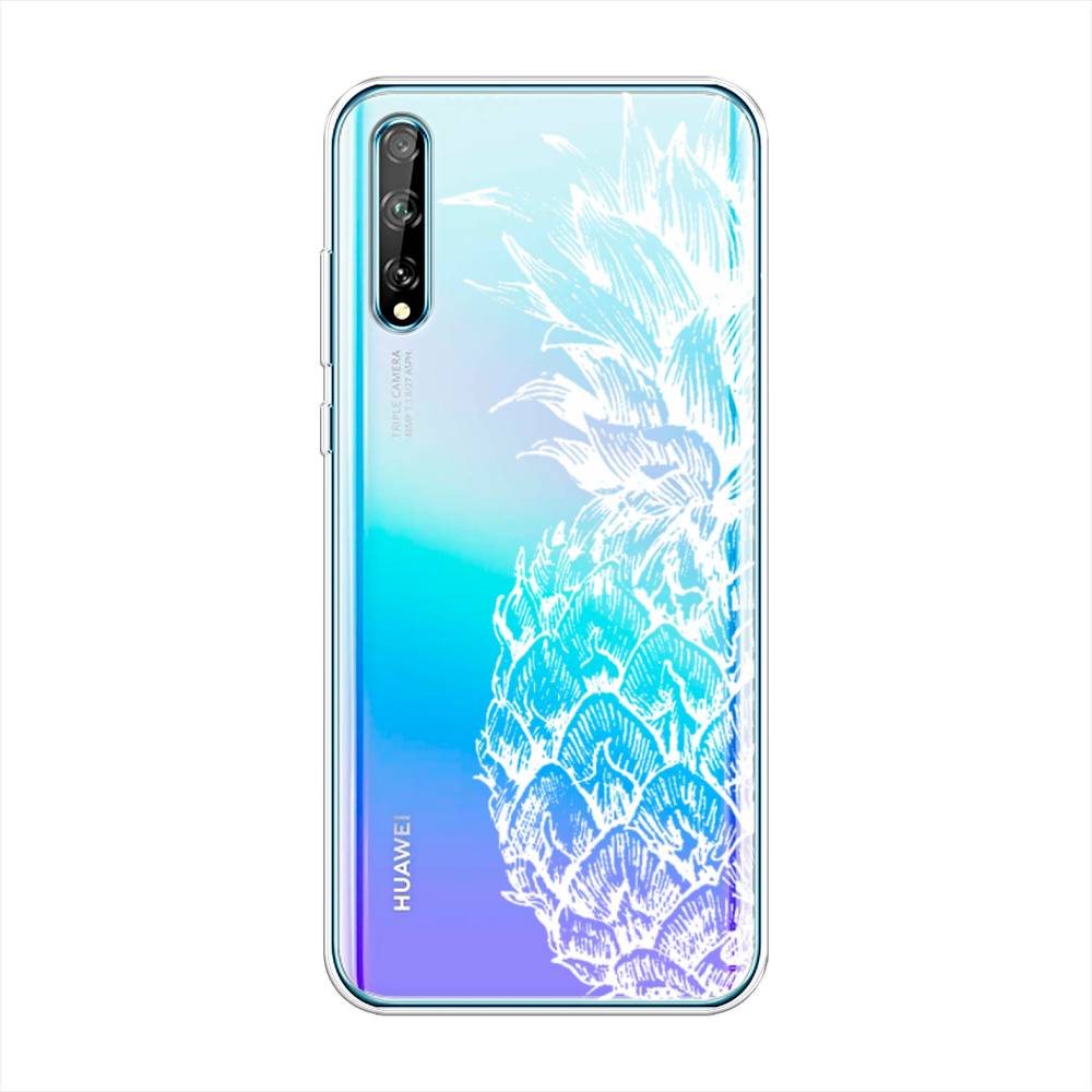 

Чехол Awog на Huawei Y8p "Ананас графика белая", Белый, 6103450-10