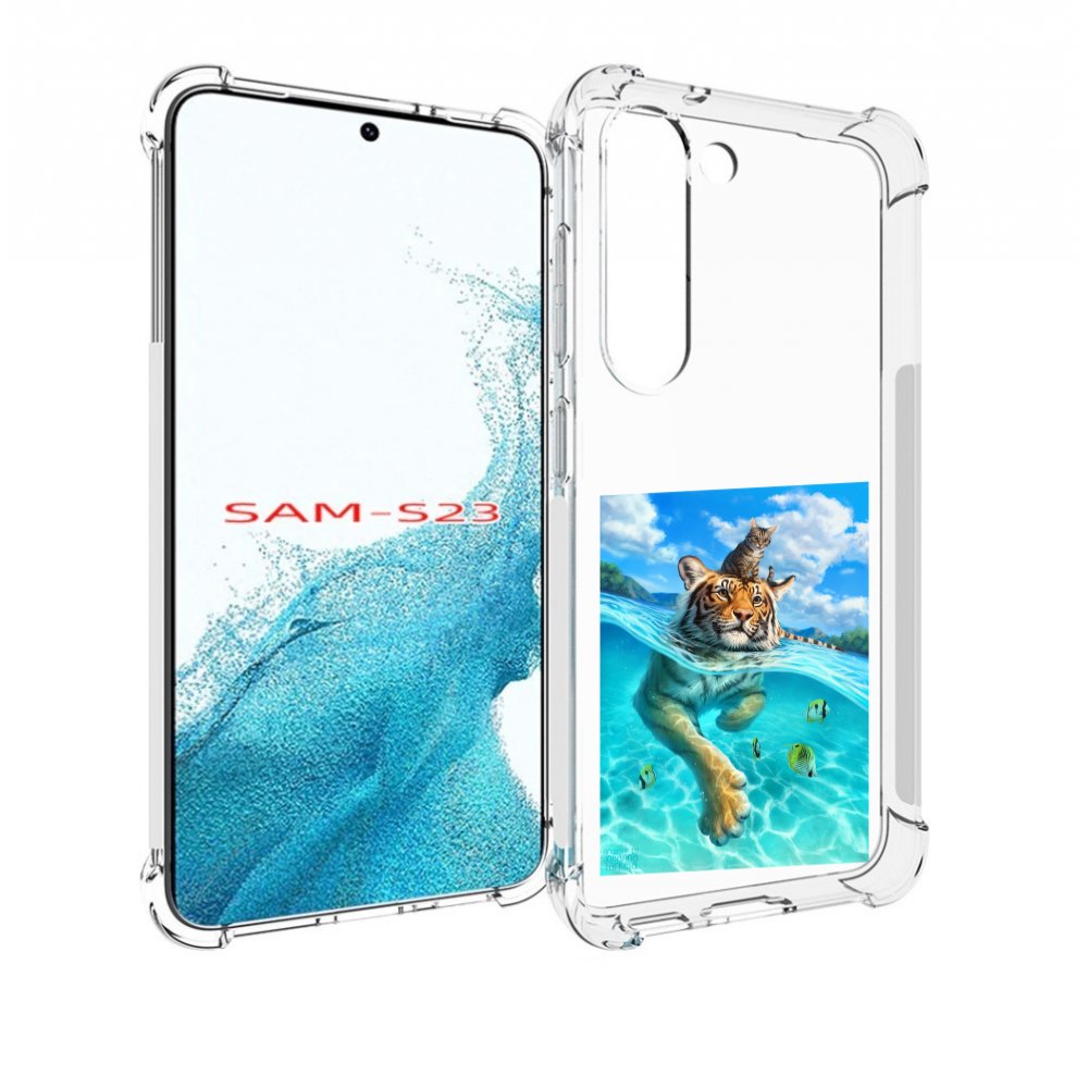 

Чехол MyPads Кот-на-тигре для Samsung Galaxy S23, Прозрачный, Tocco
