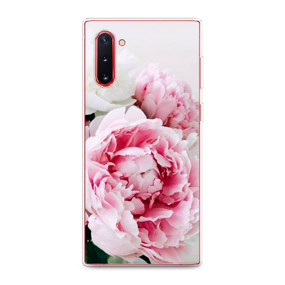 

Чехол на Samsung Galaxy Note 10 "Розовые и белые пионы", Розовый;белый, 28650-2