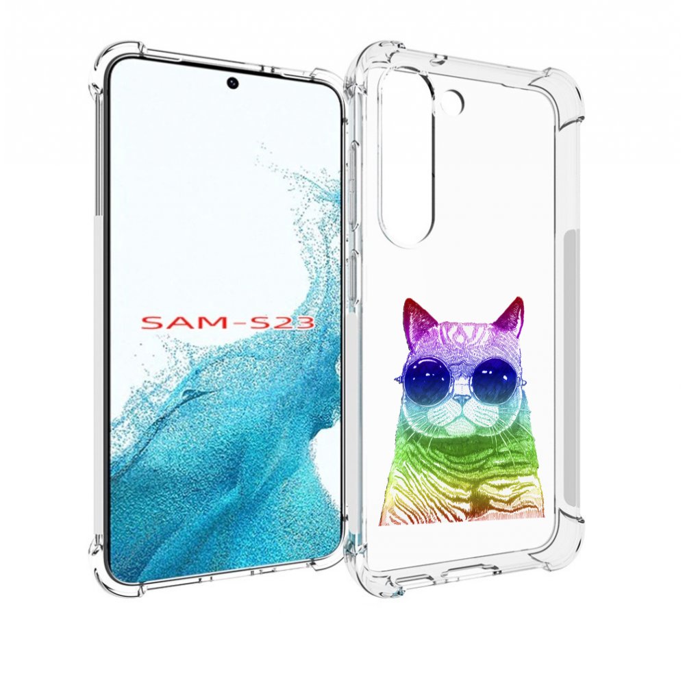 

Чехол MyPads Кот в очках для Samsung Galaxy S23, Прозрачный, Tocco