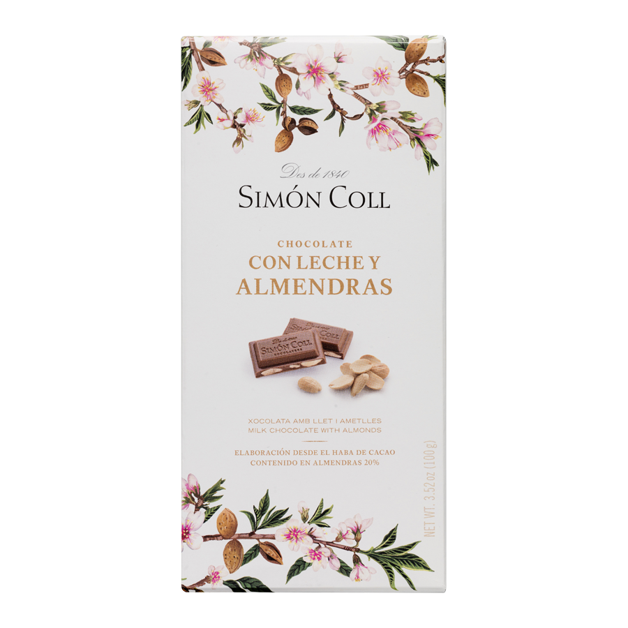 Молочный шоколад Simon Coll 32% какао с миндалем, 100г