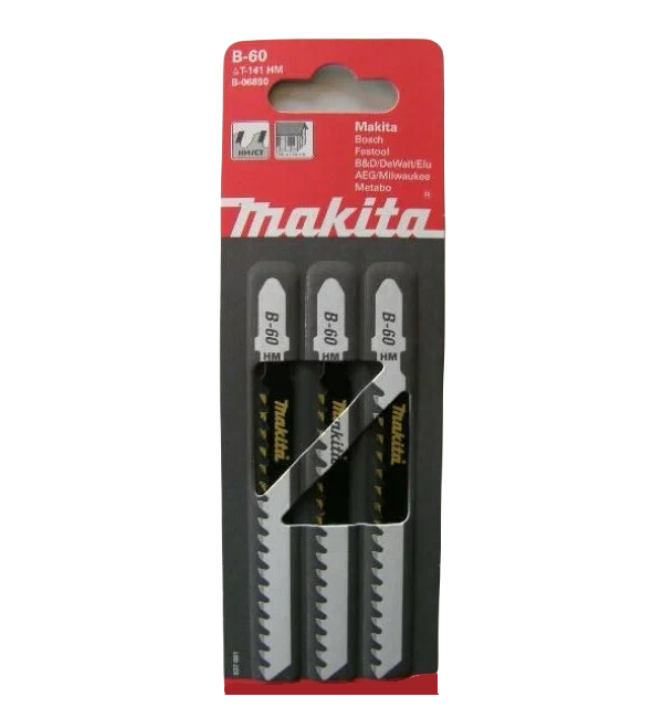 

Пилки для лобзика MAKITA 3шт В-60 д/цементноволокнистых плит (B-06890), B-06890