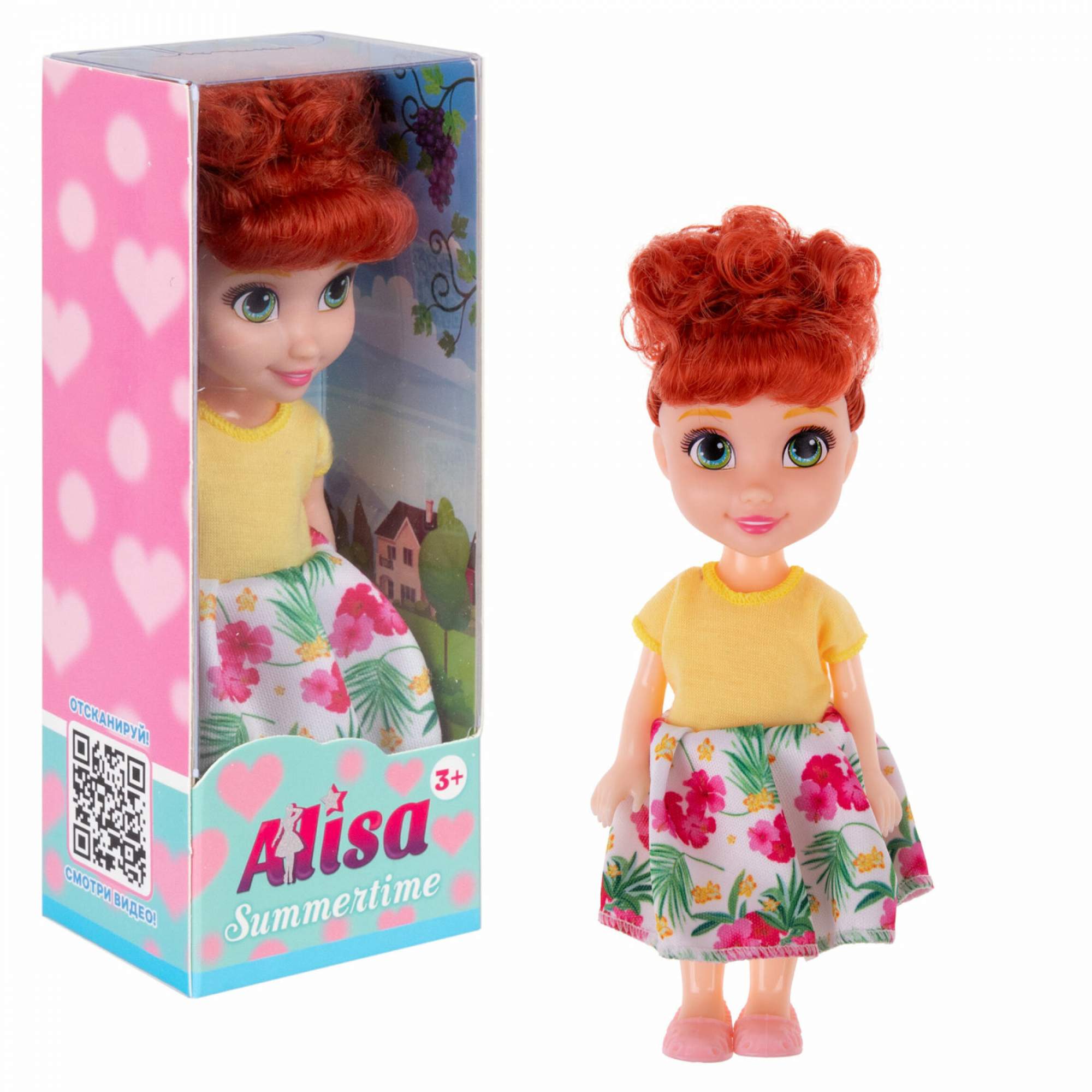 

Кукла 1toy Т25197-1 в платье снимается обувь 16 см в жёлтой футболке, Т25197-1