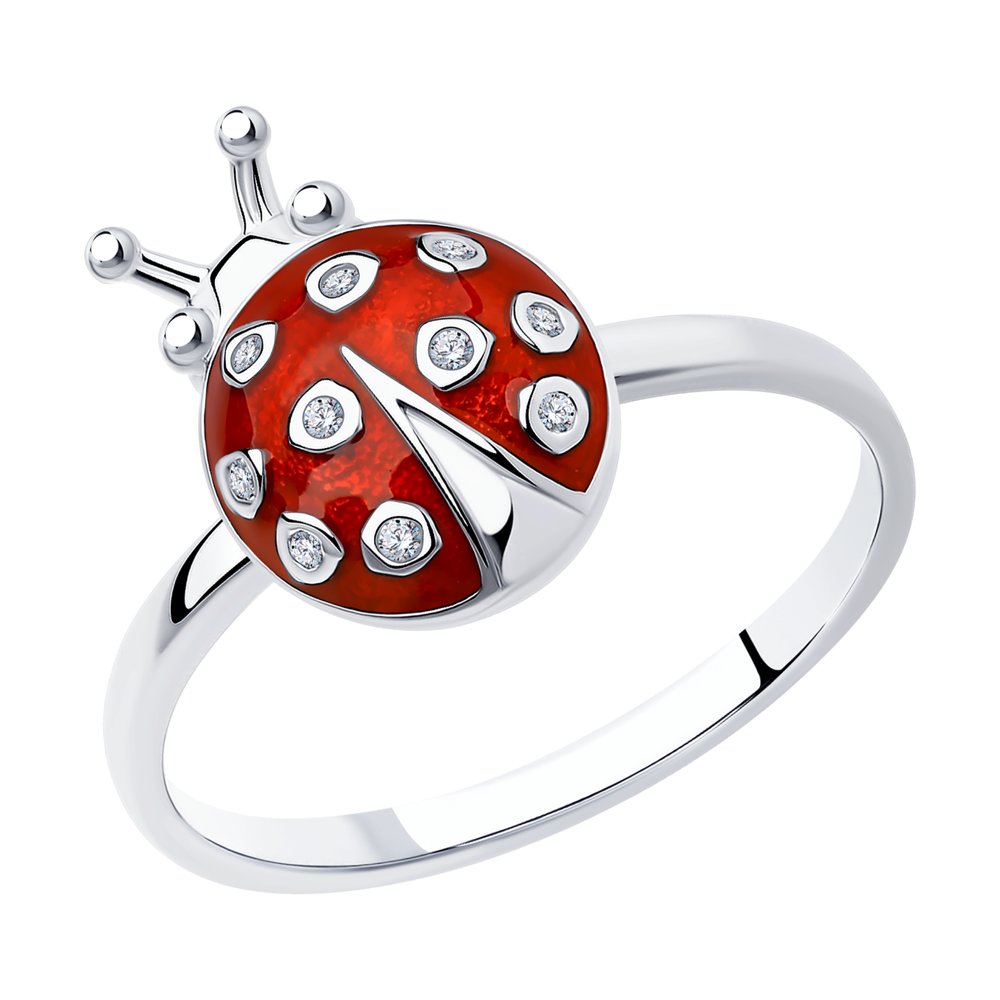 

Кольцо из серебра р. 17,5 SOKOLOV 94010400, фианит\эмаль, 94010400