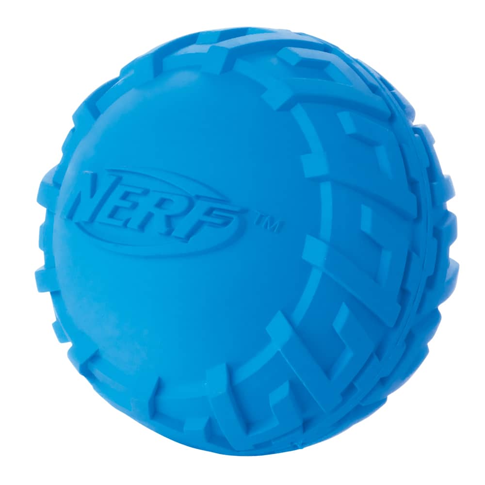 Игрушка для собак NERF Шина Мяч резиновый пищащий 6см, синий