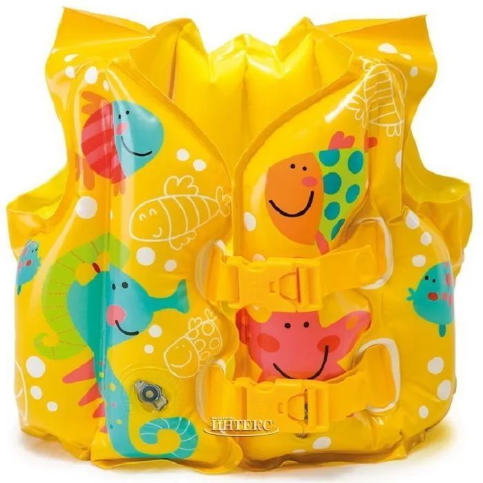 

Жилет INTEX рыбки 3-5лет, до 25кг, 41х30 см, Желтый