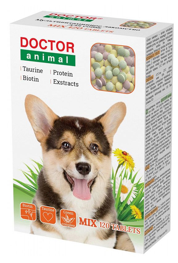 Лакомство Doctor Animal Mix Мультивитаминное для собак 60 г 478₽