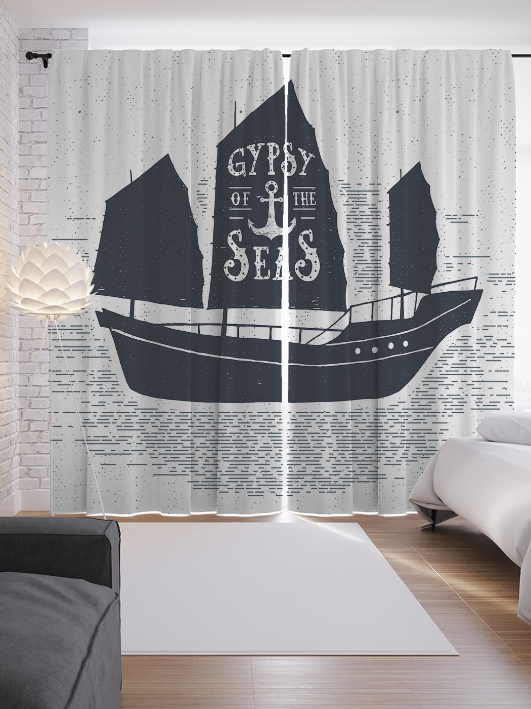 

Шторы JoyArty с фотопечатью "Гроза морей" из сатена, 290х265 см, Гроза морей