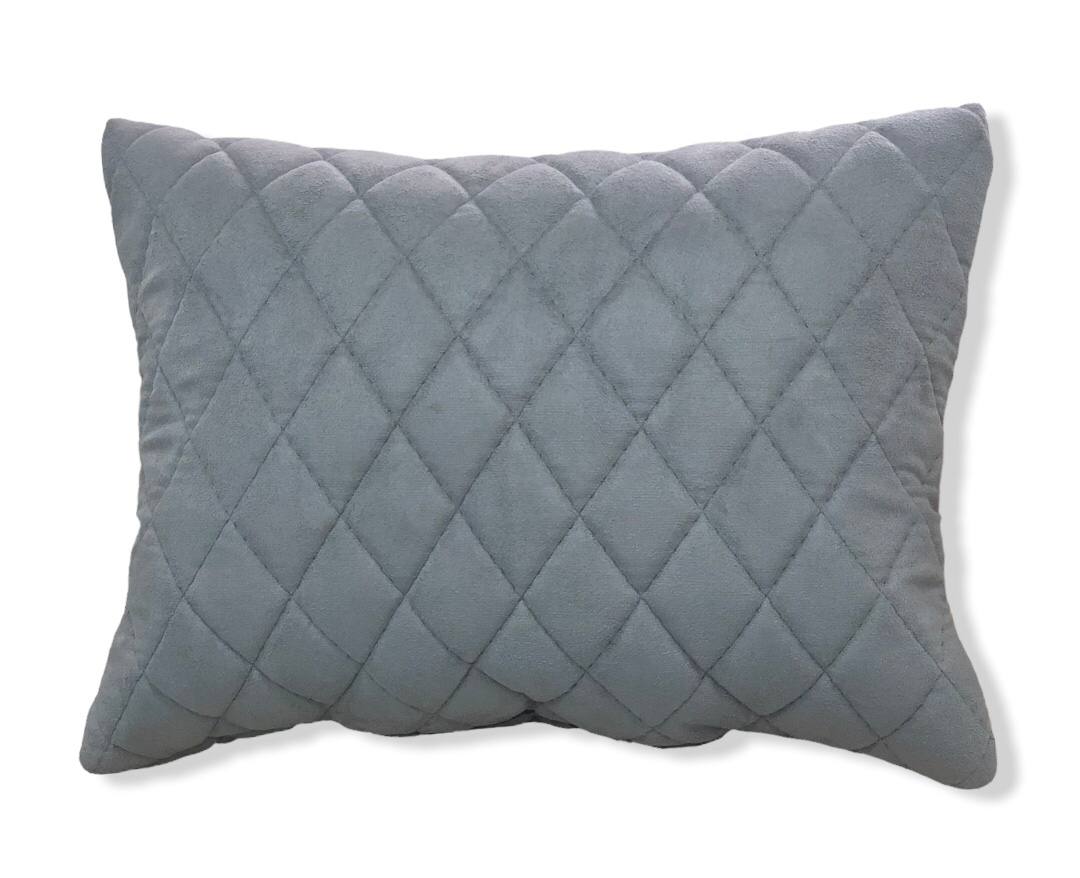 Автомобильная подушка АвтоЕва из алькантары 30х40 см серая