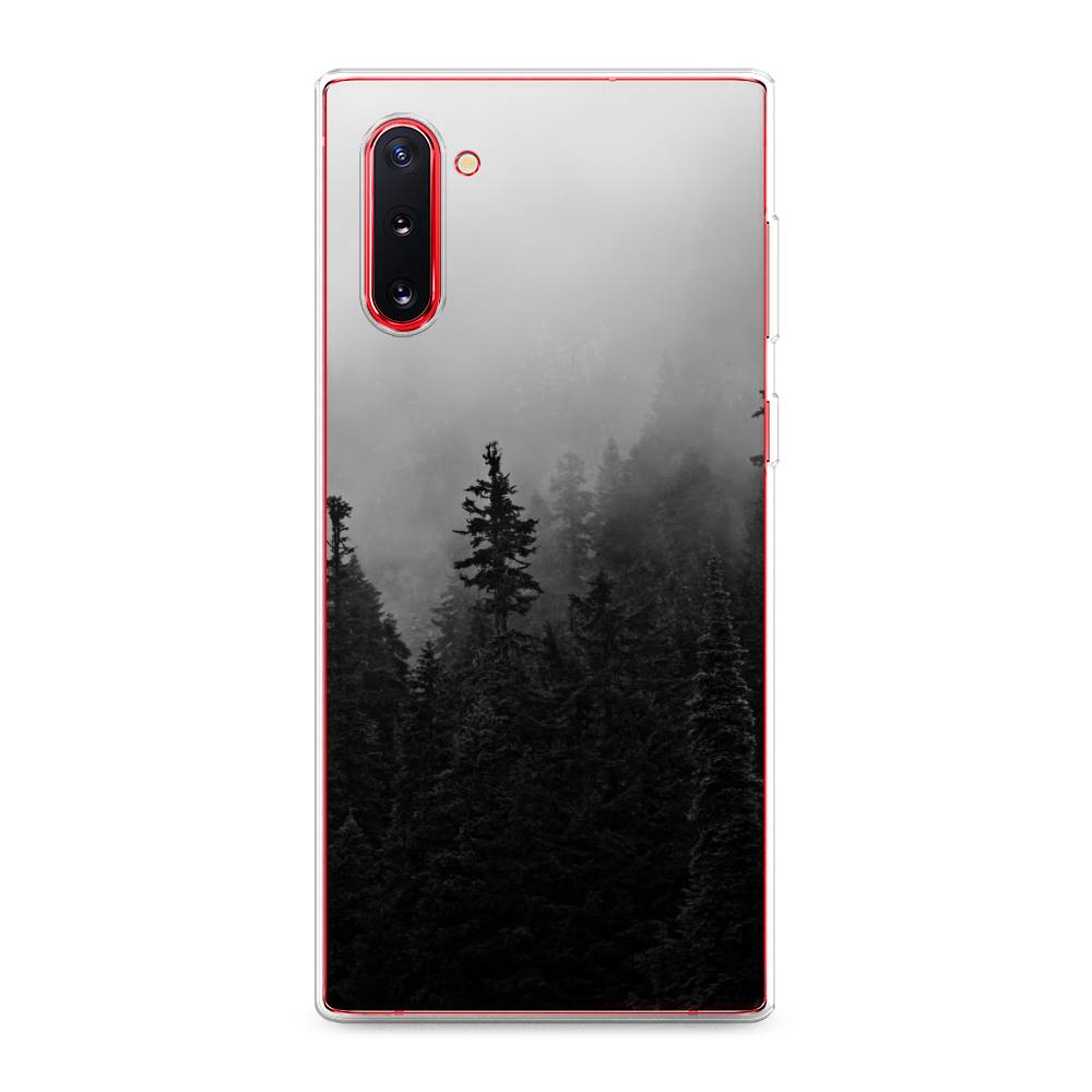 

Чехол на Samsung Galaxy Note 10 "Туманный лес", Серый;черный, 28650-2