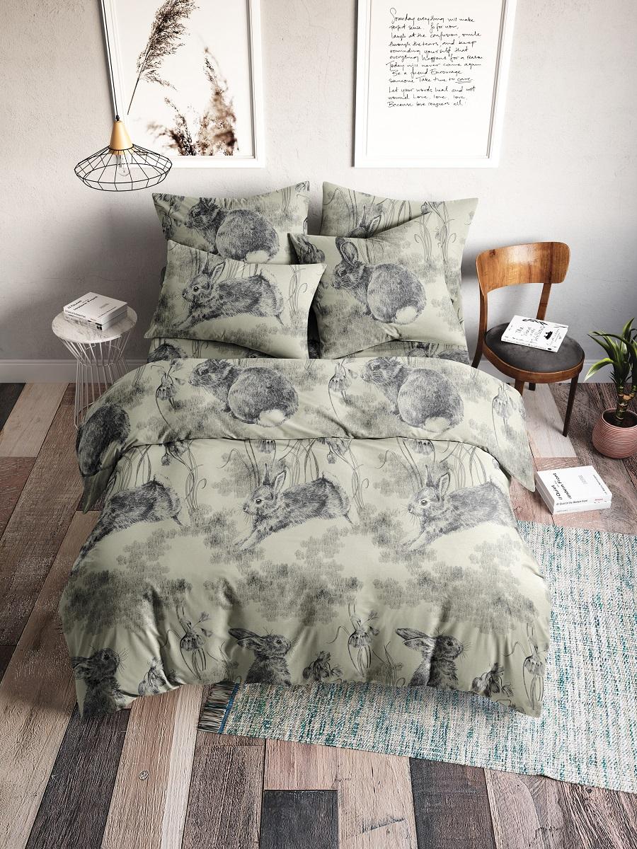 

Комплект постельного белья Ночь Нежна Зайка моя 9890-1 Бязь . 1.5 сп. 50х70, 200386С