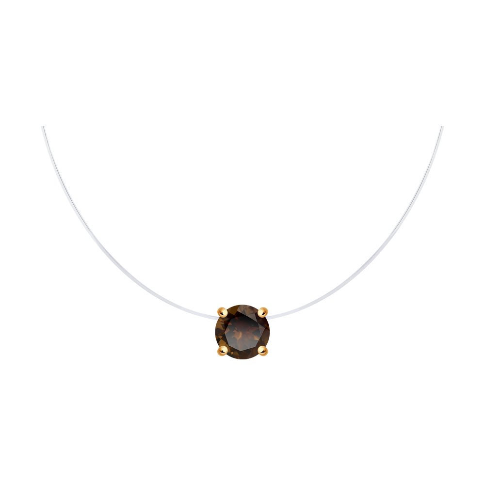 

Колье из серебра 38 см SOKOLOV 92070056, раухтопаз, 92070056