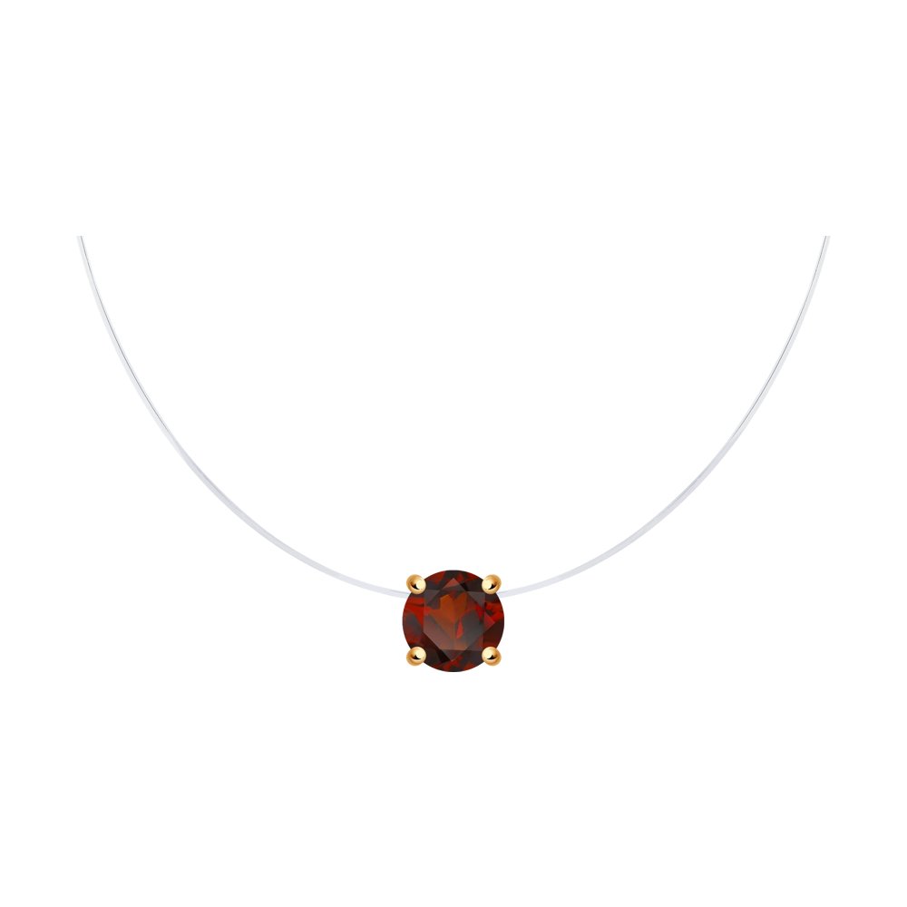 

Колье из серебра 38 см SOKOLOV 92070055, гранат, 92070055