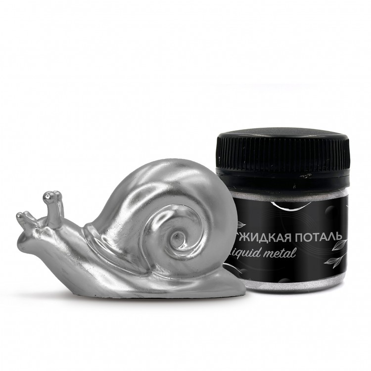 

Жидкая поталь Epoxy Master Liquid Metal Серебро, 30 мл, Серебристый