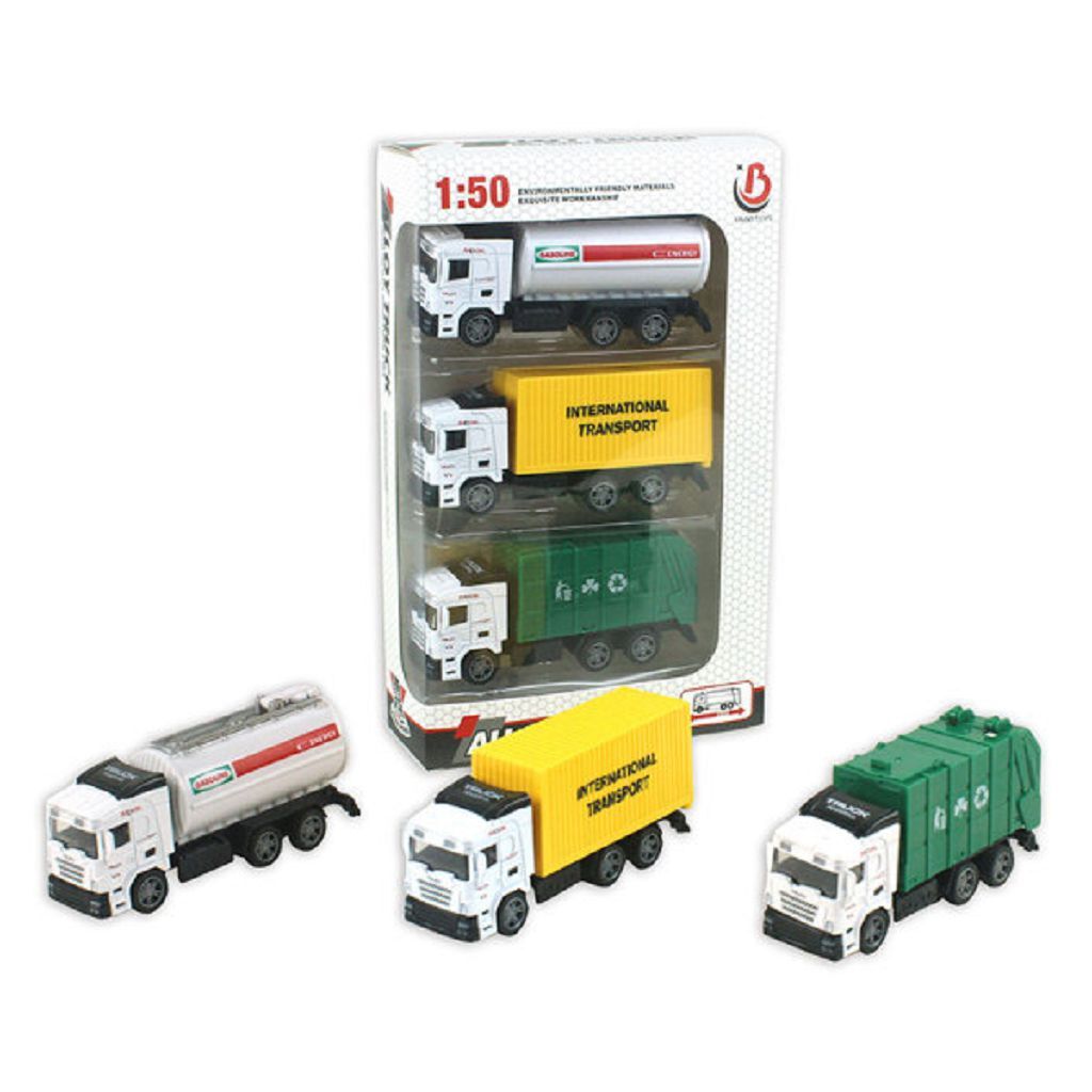

Машинки Fanrong 3 шт TRUCK с инерционным механизмом в наборе 200744450, Разноцветный