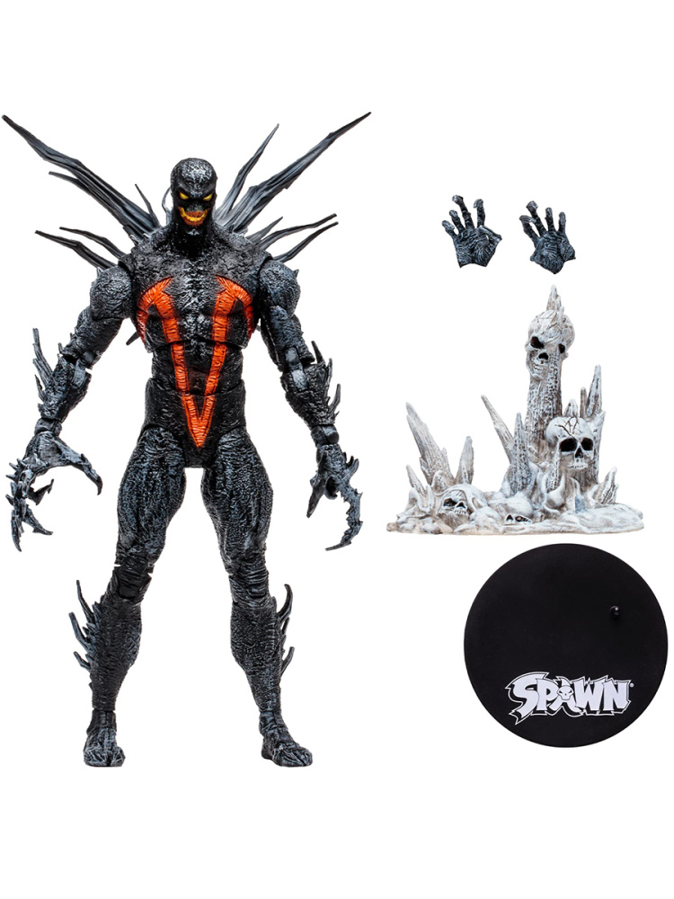 фото Фигурка mcfarlane toys спаун чума spawn подвижная, подставка, кисти, черепа, 18 см