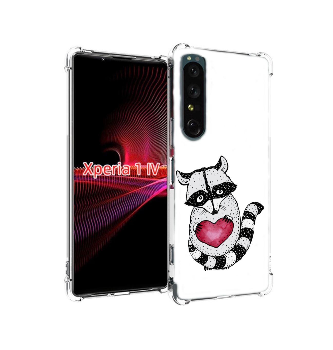 

Чехол накладка MyPads Енот с сердечком для Sony Xperia 1 IV, Прозрачный, Tocco