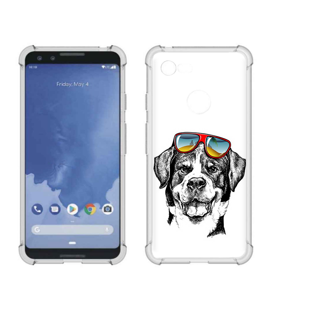 

Чехол MyPads Tocco для Google Pixel 3 счастливая собака, Прозрачный, Tocco