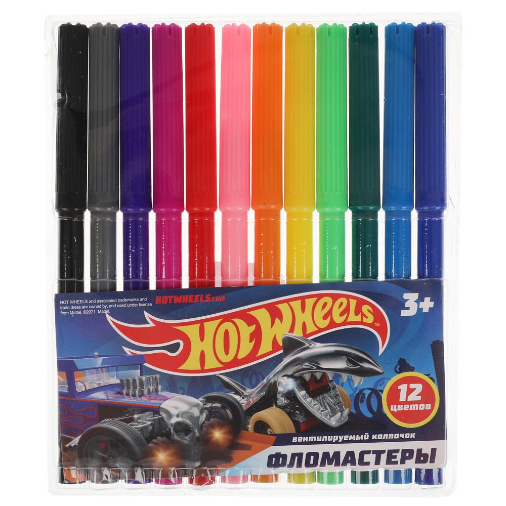 Фломастеры УМка Hot Wheels 12 шт