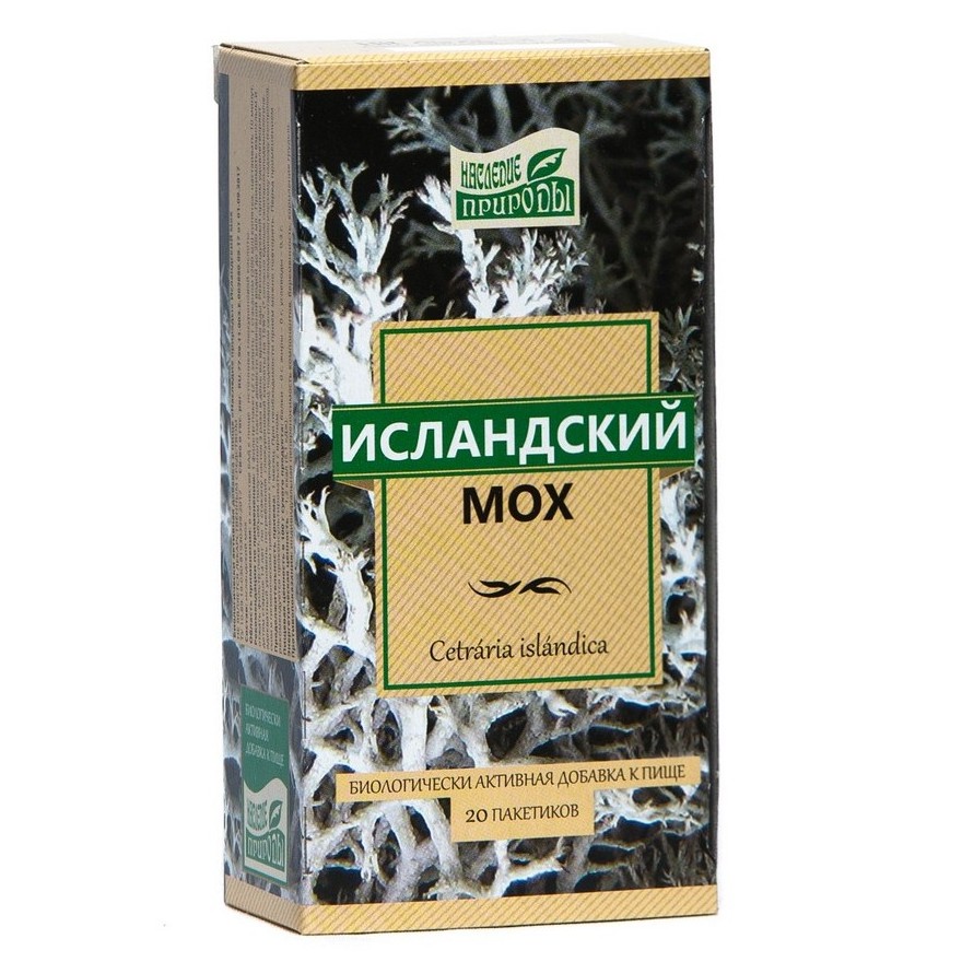 фото Исландский мох цетрария наследие природы от кашля, для иммунитета, 40 г, 20 пак.