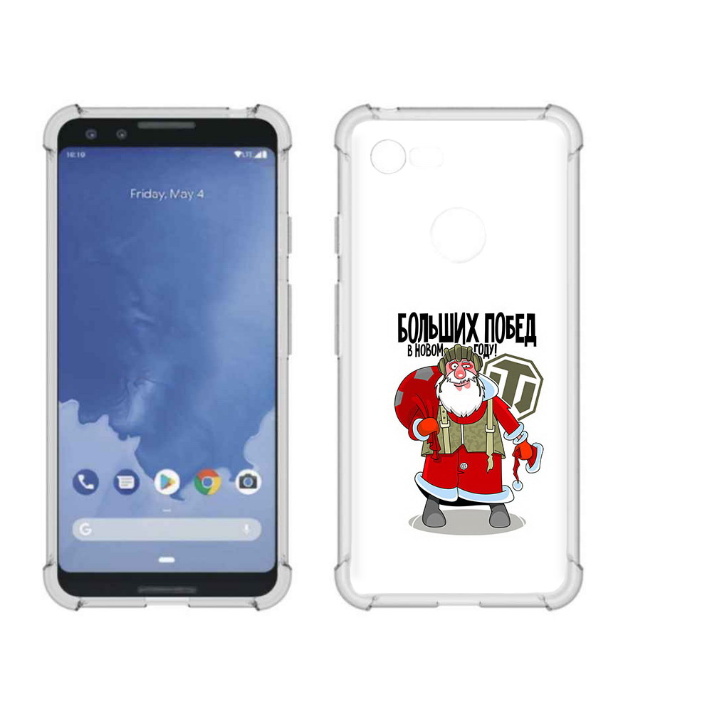 

Чехол MyPads Tocco для Google Pixel 3 Дед мороз и World of Tanks, Прозрачный, Tocco