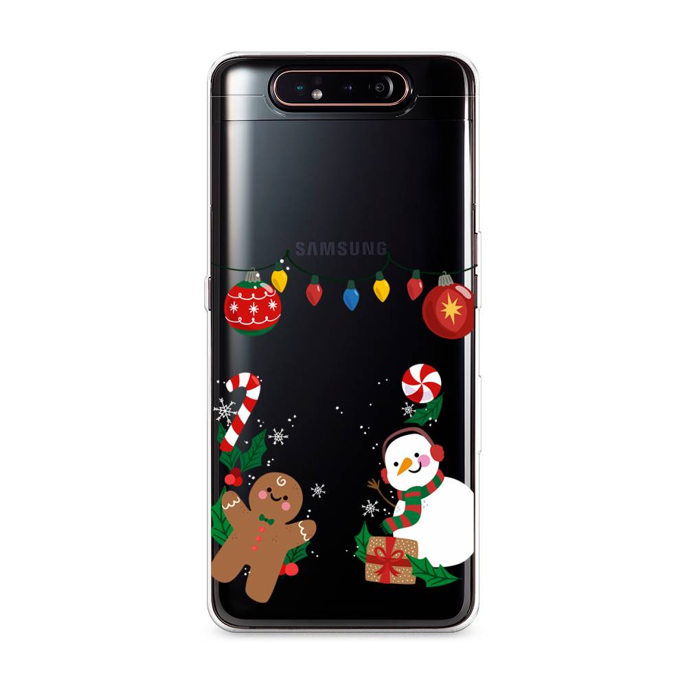 

Чехол на Samsung Galaxy A80 "Новогоднее настроение", Коричневый;красный;зеленый, 28350-5