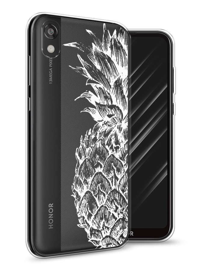 

Чехол Awog на Huawei Y5 2019 "Ананас графика белая", Белый, 69050-10