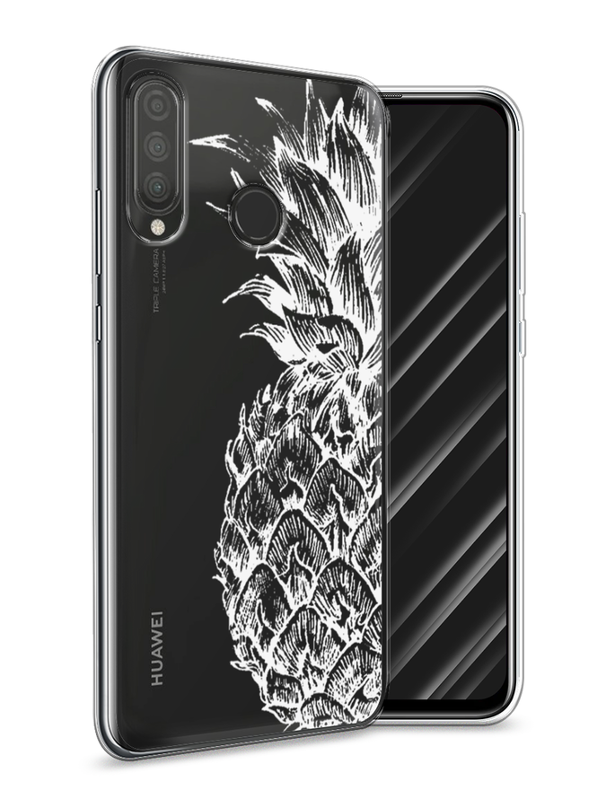 фото Чехол awog "ананас графика белая" для huawei p30 lite