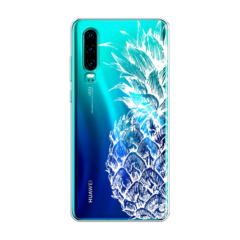 

Чехол Awog на Huawei P30 "Ананас графика белая", Белый, 68550-10