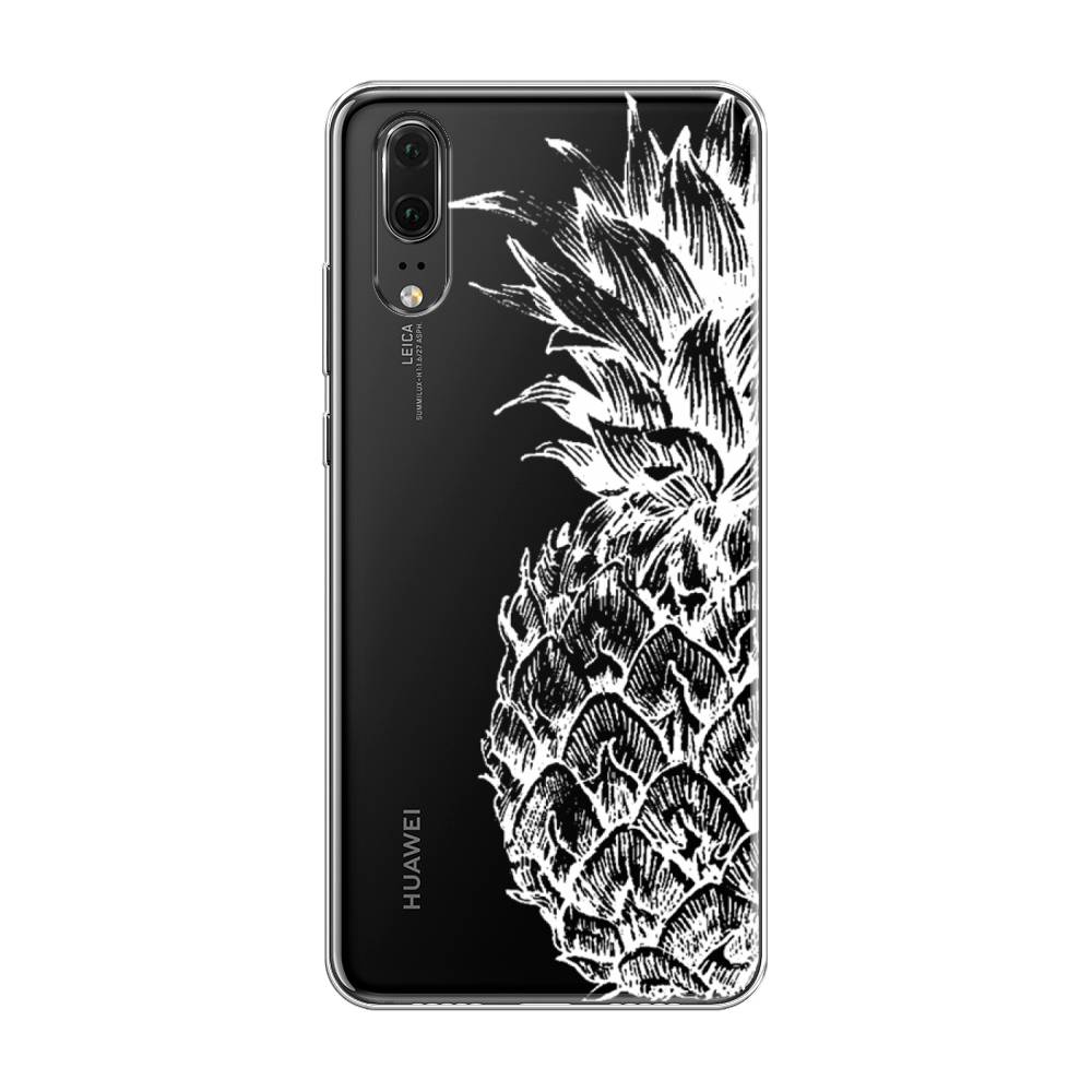

Чехол Awog на Huawei P20 "Ананас графика белая", Белый, 64350-10