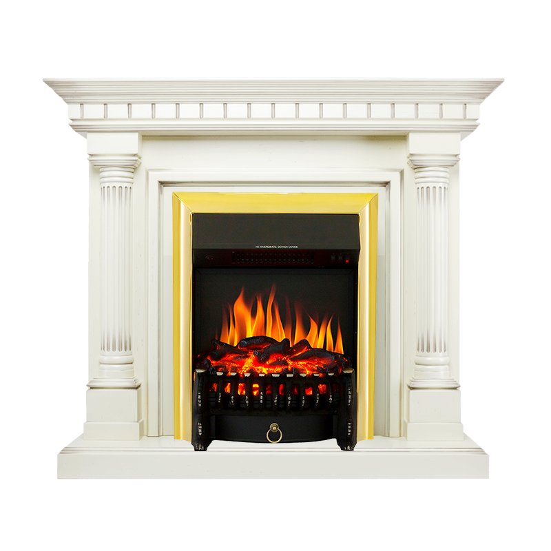 

Каминокомплект Dallas - Слоновая кость с патиной с очагом Fobos FX Brass